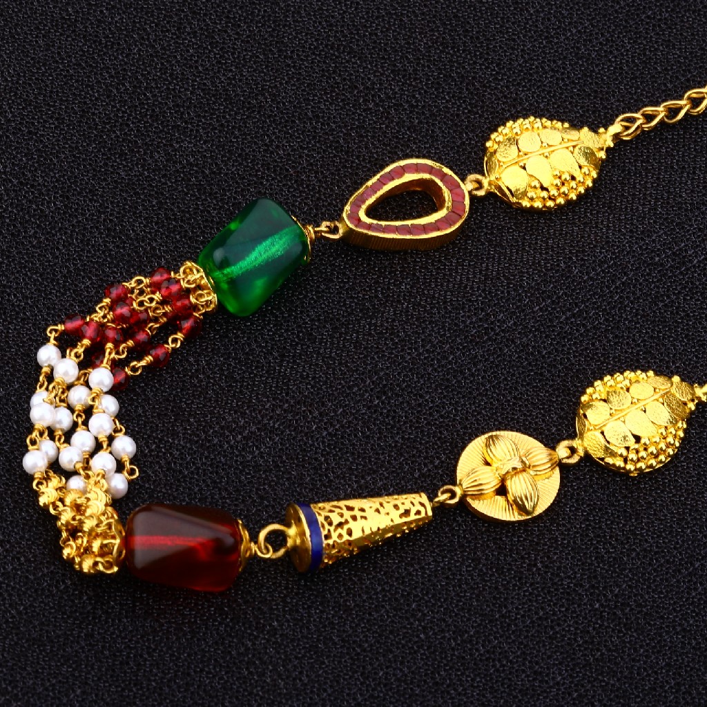 22kt Gold Antique Chain Mala AC153 - Image 2