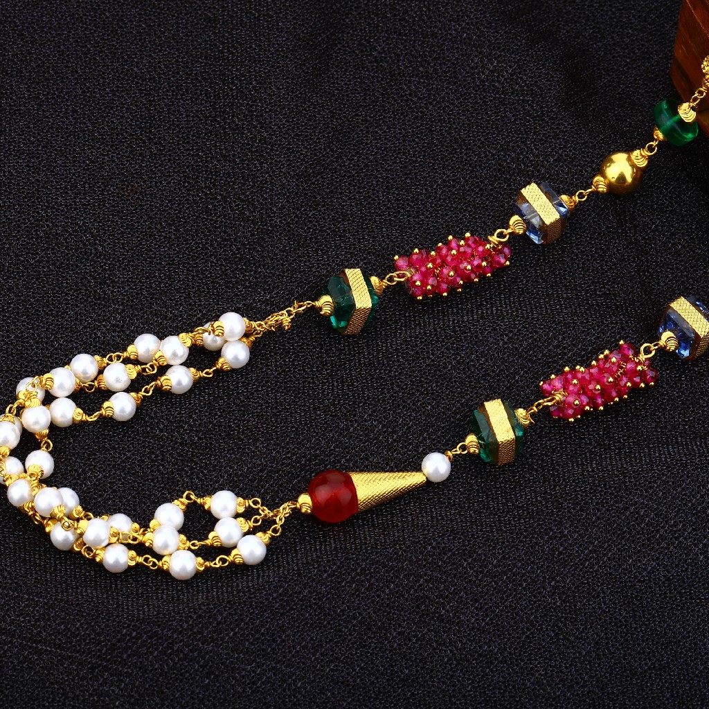 916 Gold Hallmark Moti Mala AC161