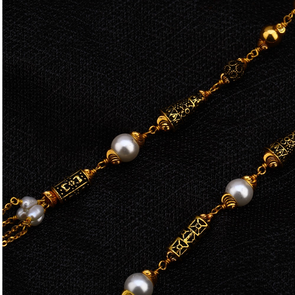 916 Gold Antique Chain Mala AC165 - Image 3