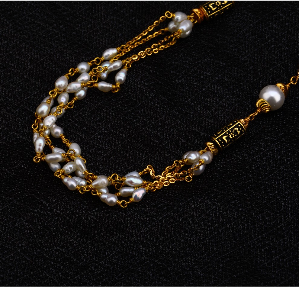 916 Gold Antique Chain Mala AC165 - Image 2