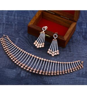 18kt Rose Gold Stylish  Women's Necklace Set  RN42