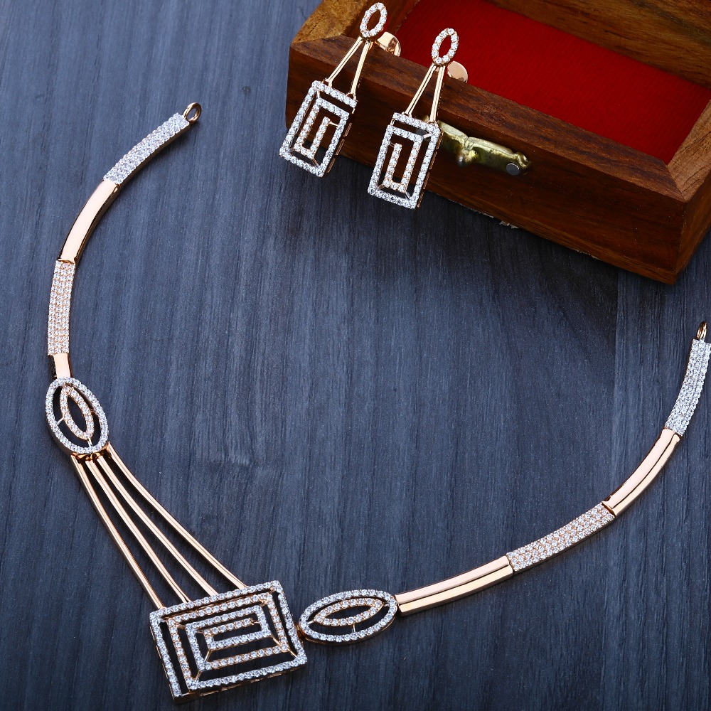 750 Rose Gold  Designer  Necklace Set RN03