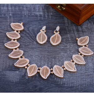 750 fancy  Rose Gold  Women's Necklace Set RN40