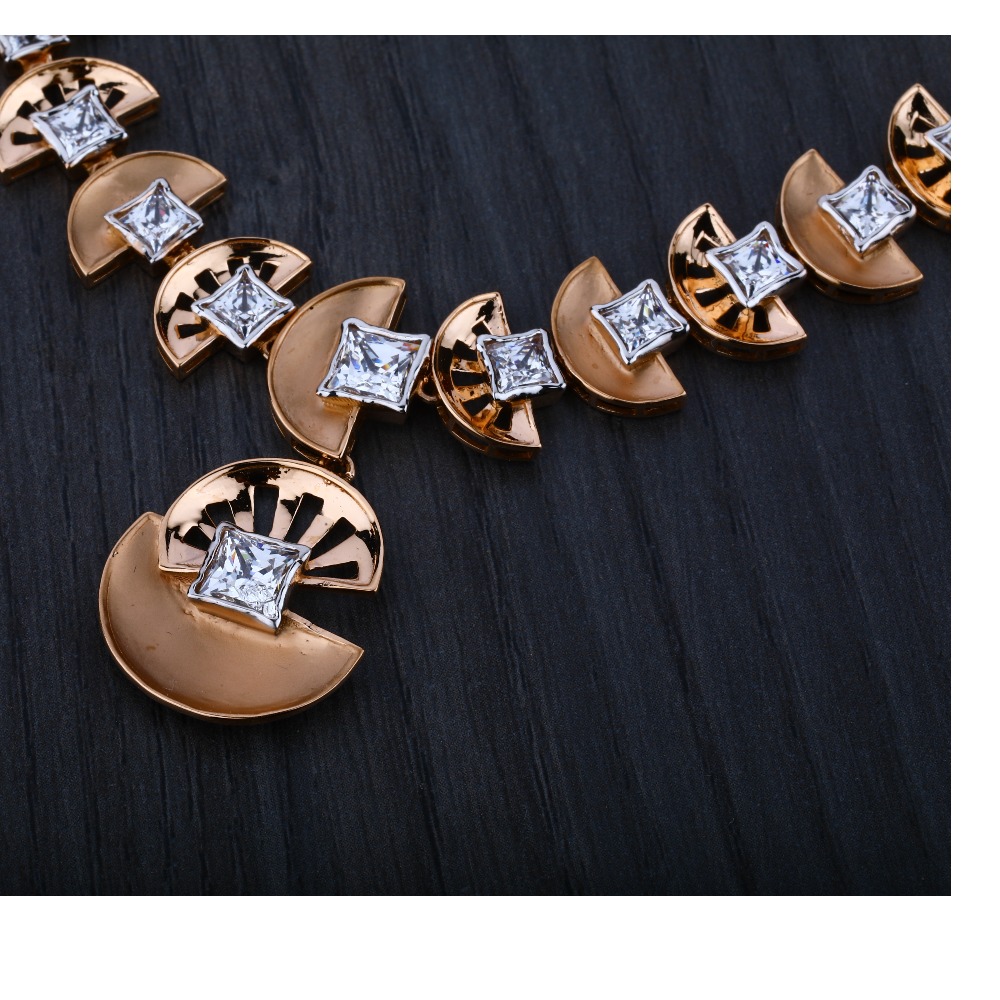 750 Exclusive Rose Gold Women's Necklace Set RN11 - Image 3