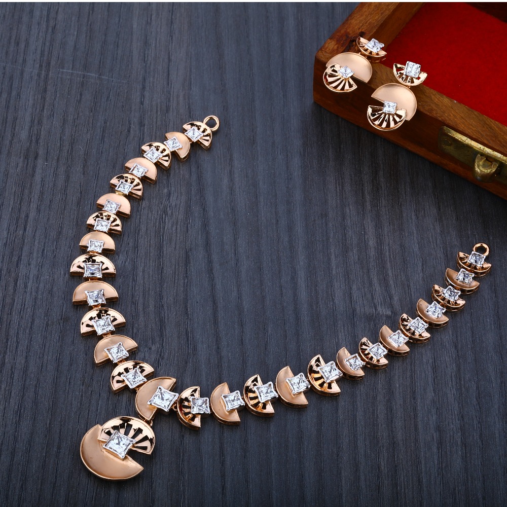 750 Exclusive Rose Gold Women's Necklace Set RN11