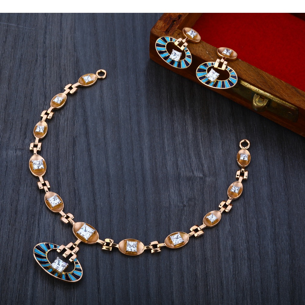 750 Designer  Rose Gold  Women's Necklace Set RN10
