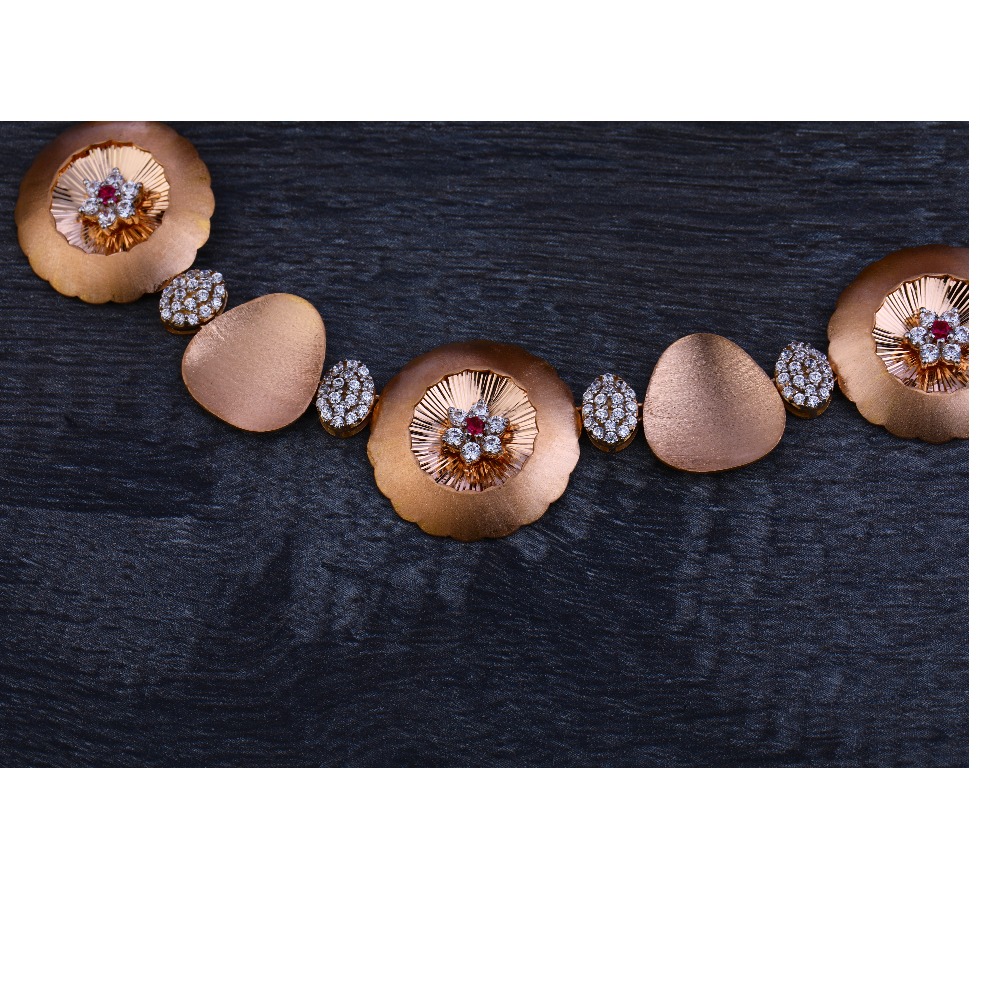 750 Designer Rose Gold Necklace Set RN59 - Image 3