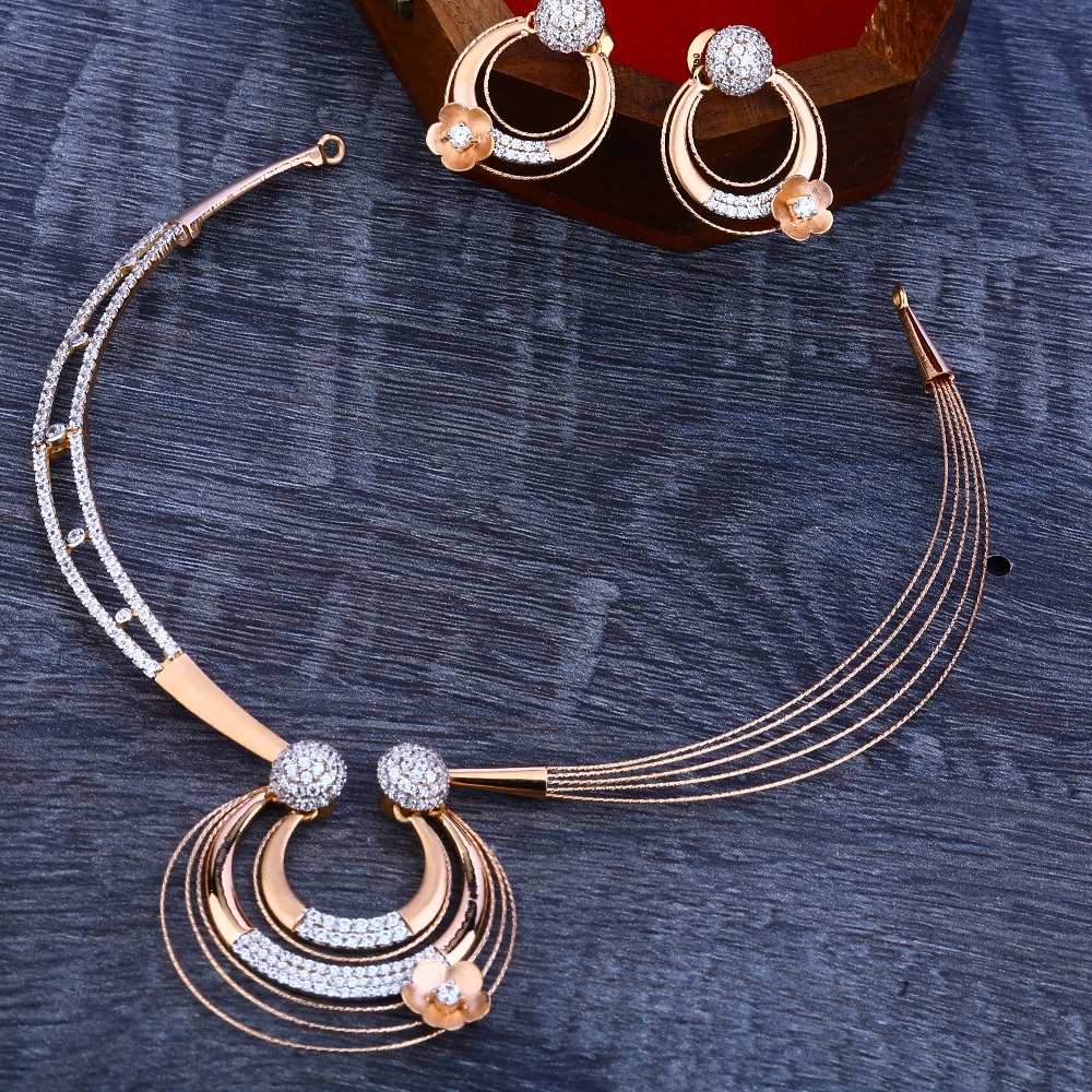 750 Classic Rose Gold  Necklace Set RN39