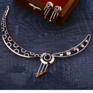18kt  rose gold hallmark designer necklace set  RN67