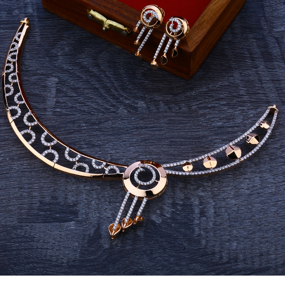 18kt  rose gold hallmark designer necklace set  RN67