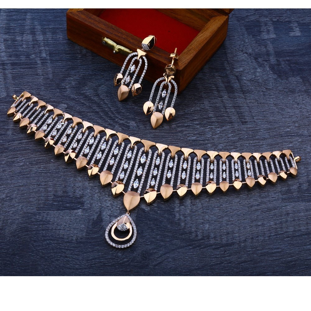 18kt  rose gold hallmark classic necklace set  RN66