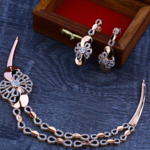 18ct  rose gold stylish necklace set  RN34