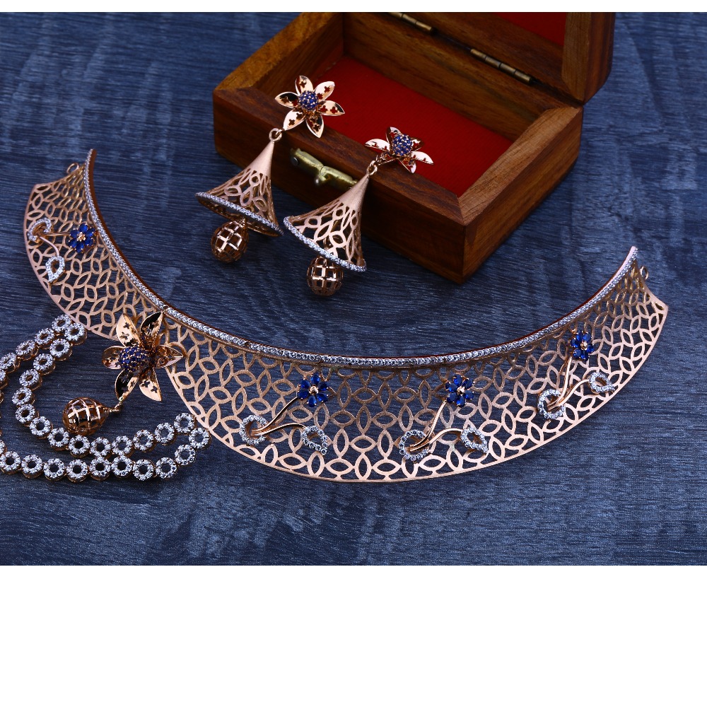 18ct  rose gold fancy necklace set  RN33