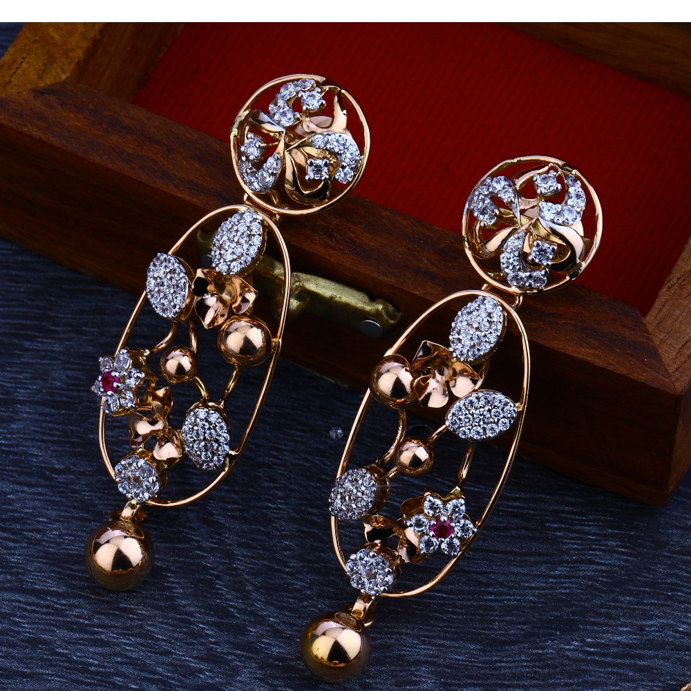 750 rose gold stylish women's hallmark necklace set rn29 - Image 3