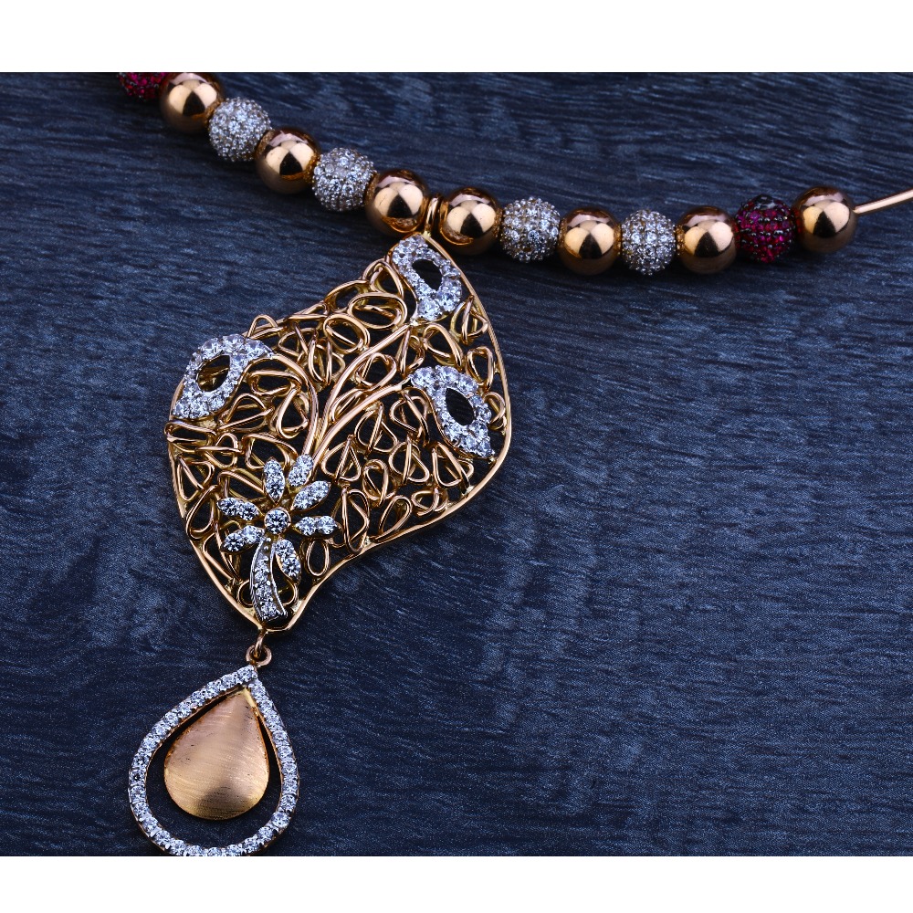 750 rose gold fancy women's hallmark necklace set RN28 - Image 2