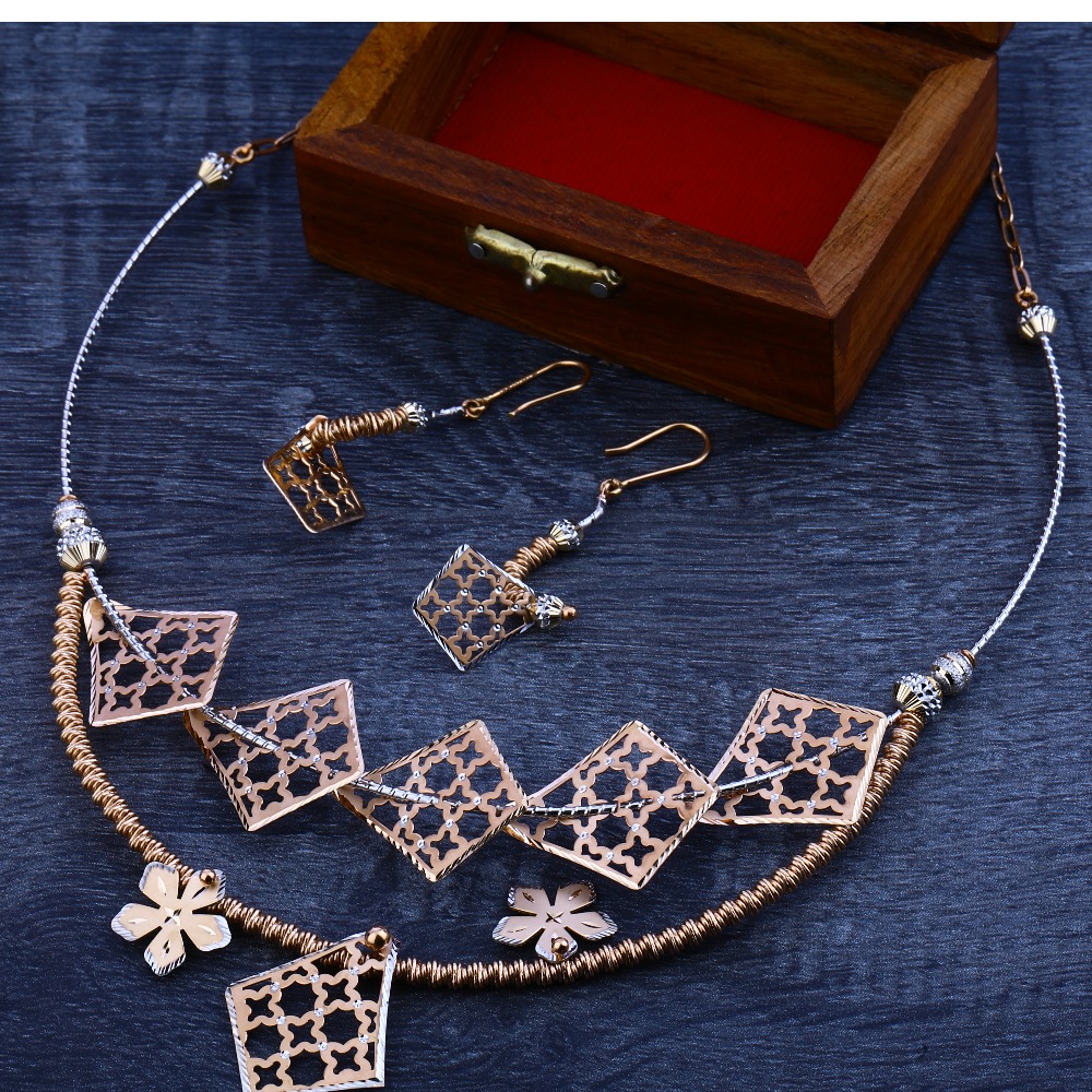 750  rose gold exclusive women's hallmark  necklace set  RN27