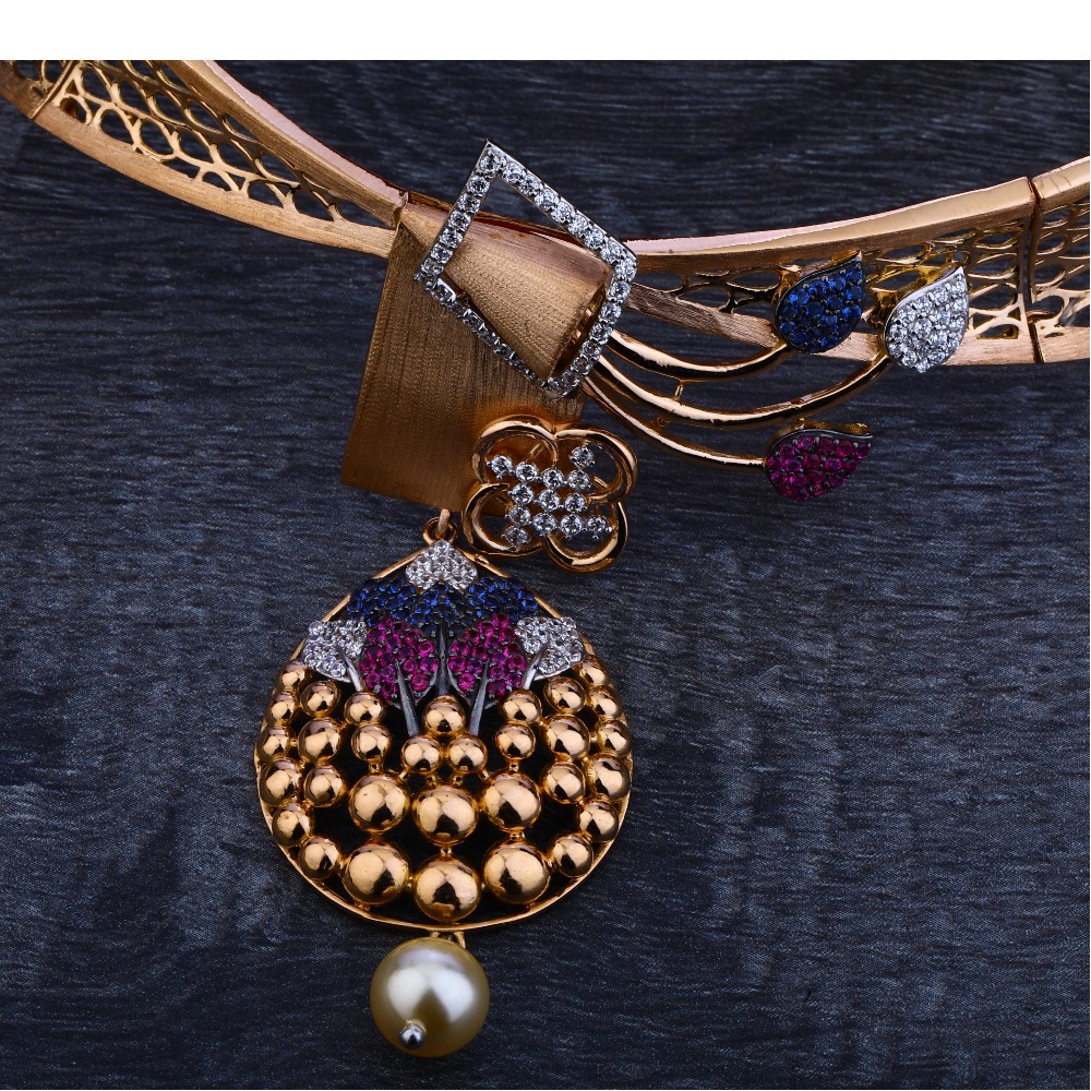 18ct Rose Gold Women's Classic Necklace Set RN55 - Image 2