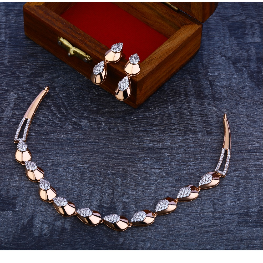 18ct  Rose Gold Designer  Necklace Set RN49