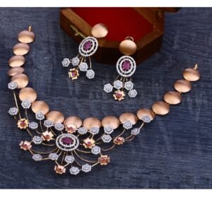 750 Rose Gold Fancy  Hallmark   Necklace Set RN47