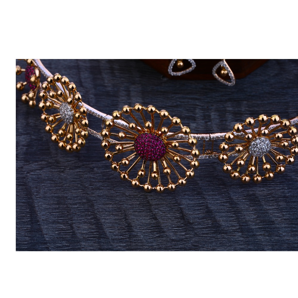 750 Rose Gold Designer Hallmark Necklace Set RN45 - Image 2