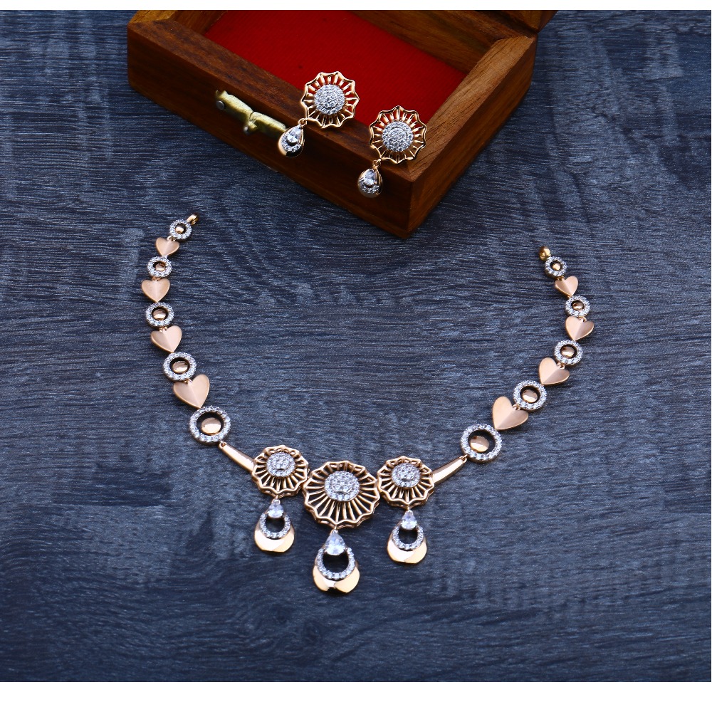 750 Rose Gold Hallmark  Necklace Set RN76