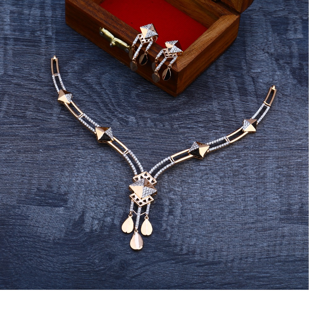 750 Rose Gold Classic  Necklace Set RN72