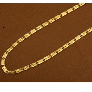 Mens Nawabi Gold Plain Casting 916 Chain-MNC16
