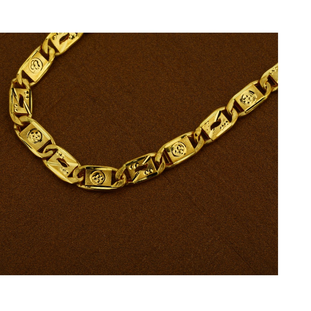 Mens 916 Nawabi Gold Plain Chain-MNC07 - Image 3