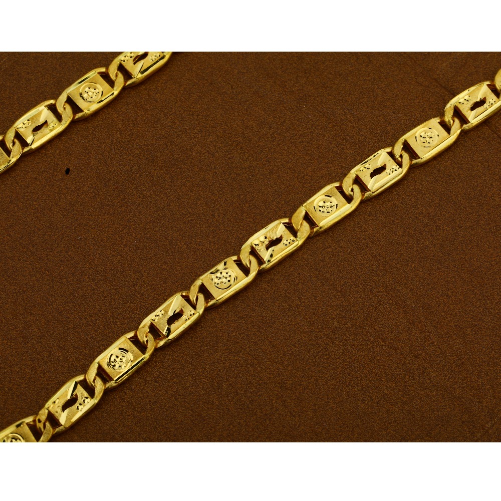 Mens 916 Nawabi Gold Plain Chain-MNC07 - Image 2