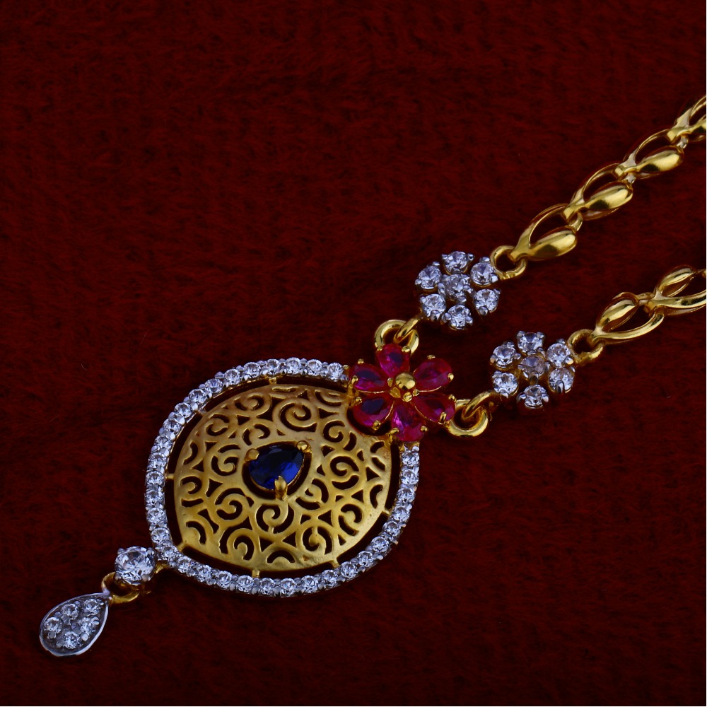 916 Gold Ladies Fancy Chain Necklace CN46 - Image 2