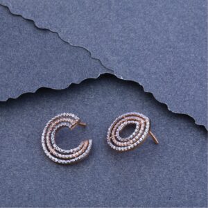 750 Rose Gold Cz  Classic Bali RFB37