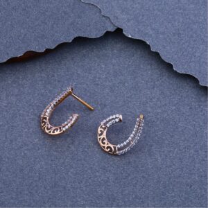 18ct Rose Gold Cz Bali  RFB30