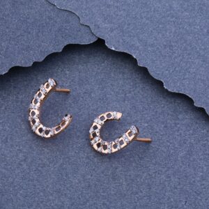 18ct Rose Gold fancy  Cz Bali  RFB22