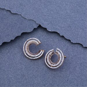 750 Rose Gold  CZ  Stylish Bali RFB13