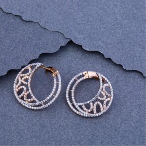 750 Rose Gold  CZ  Designer  Bali  RFB10
