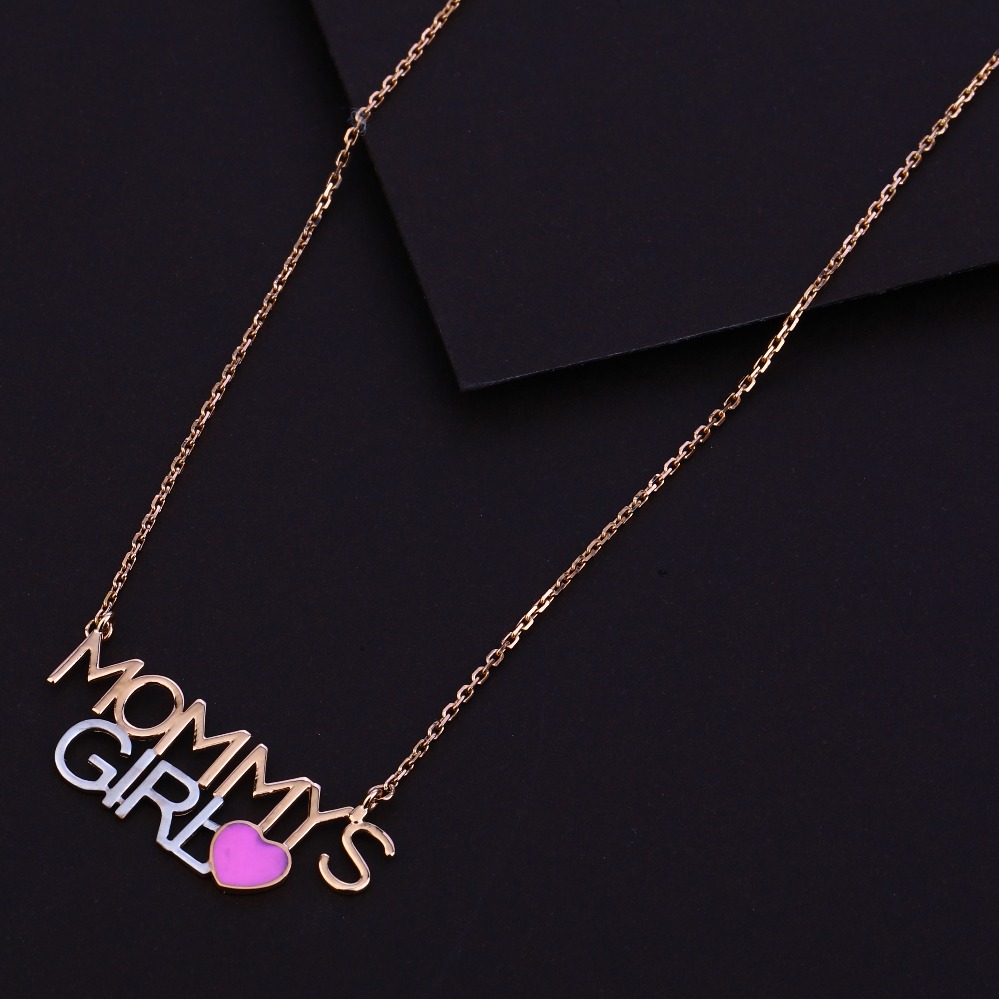 18ct Rose Gold Hallmark Girls  Necklace RTM03