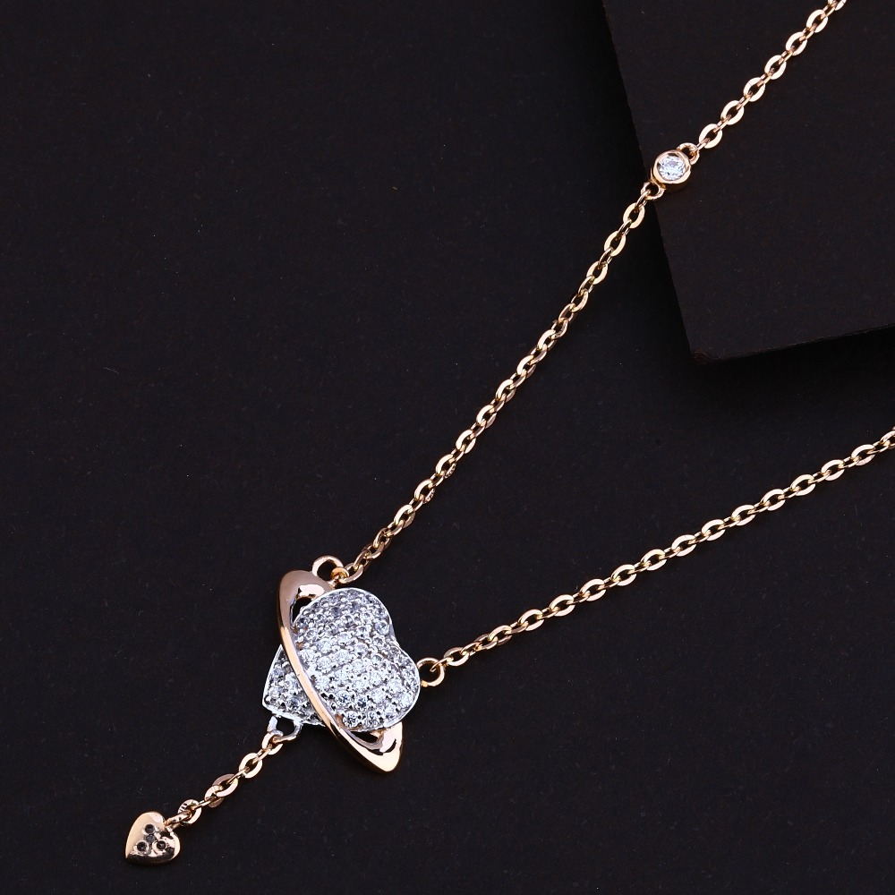 18ct Rose Gold Hallmark Fancy Necklacec RTM59 - Image 2