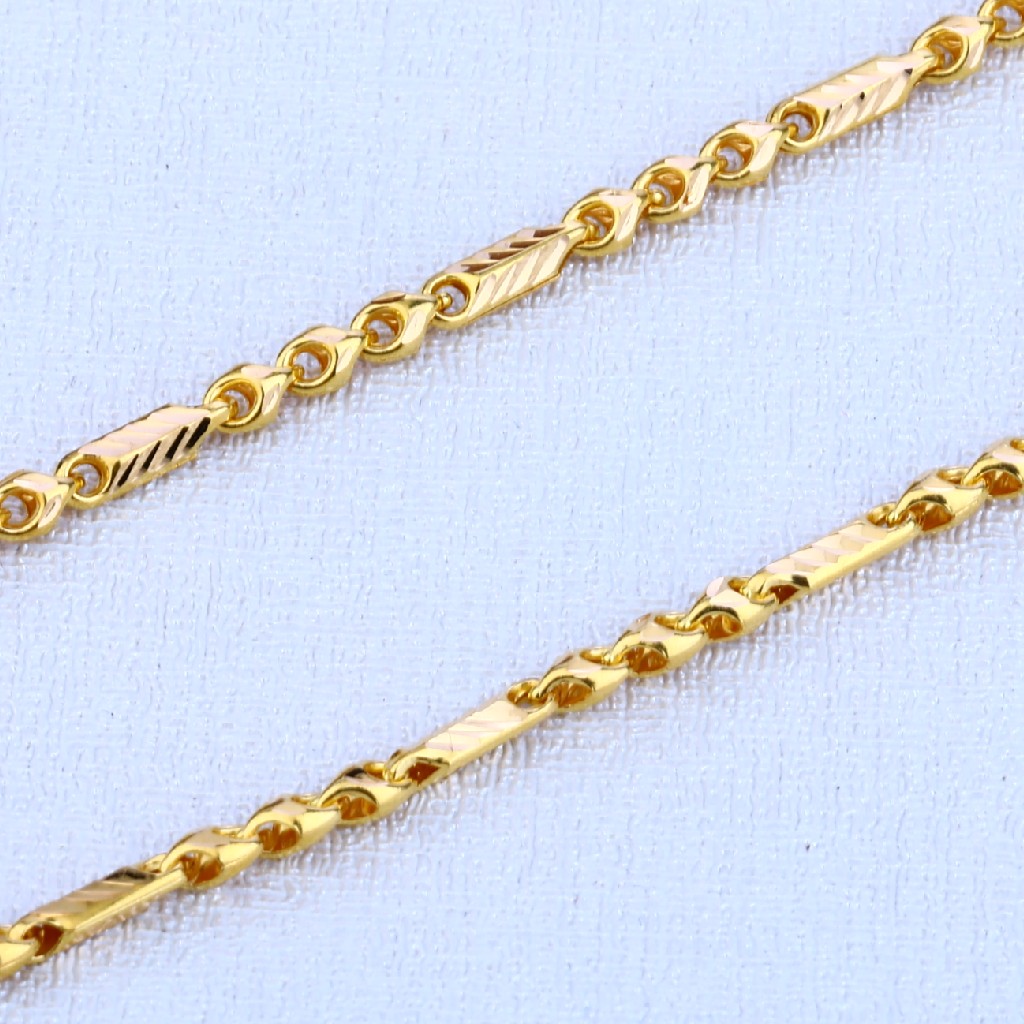 916 Gold Fancy Men's Choco Chain MCH83 - Image 2