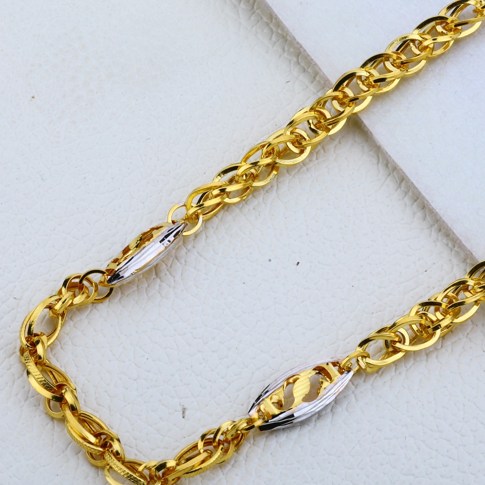22ct Gold Fancy Mens Choco Chain MCH186 - Image 2