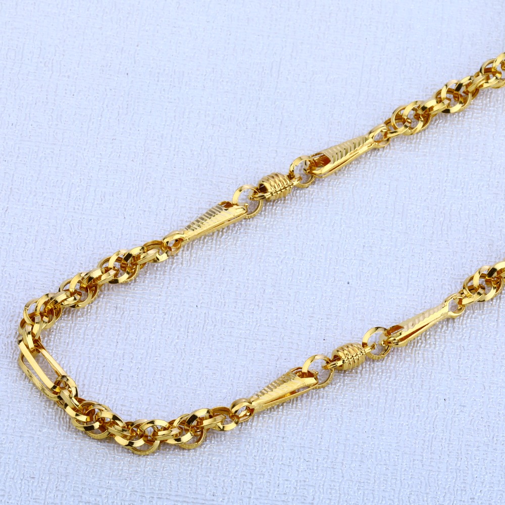 22CT Gold Men's Fancy Choco Chain MCH45 - Image 2