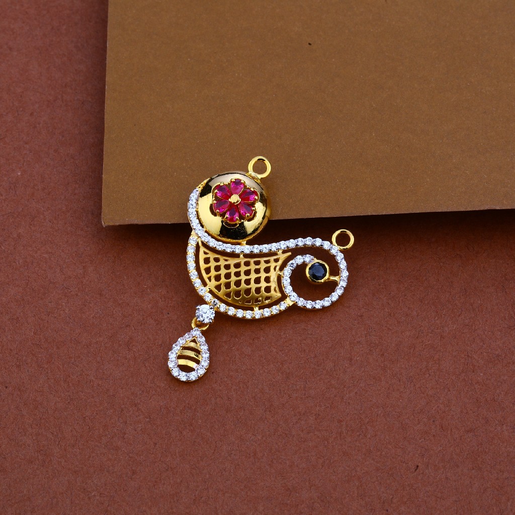916 Gold Cz Fancy Mangalsutra Pendant MP50