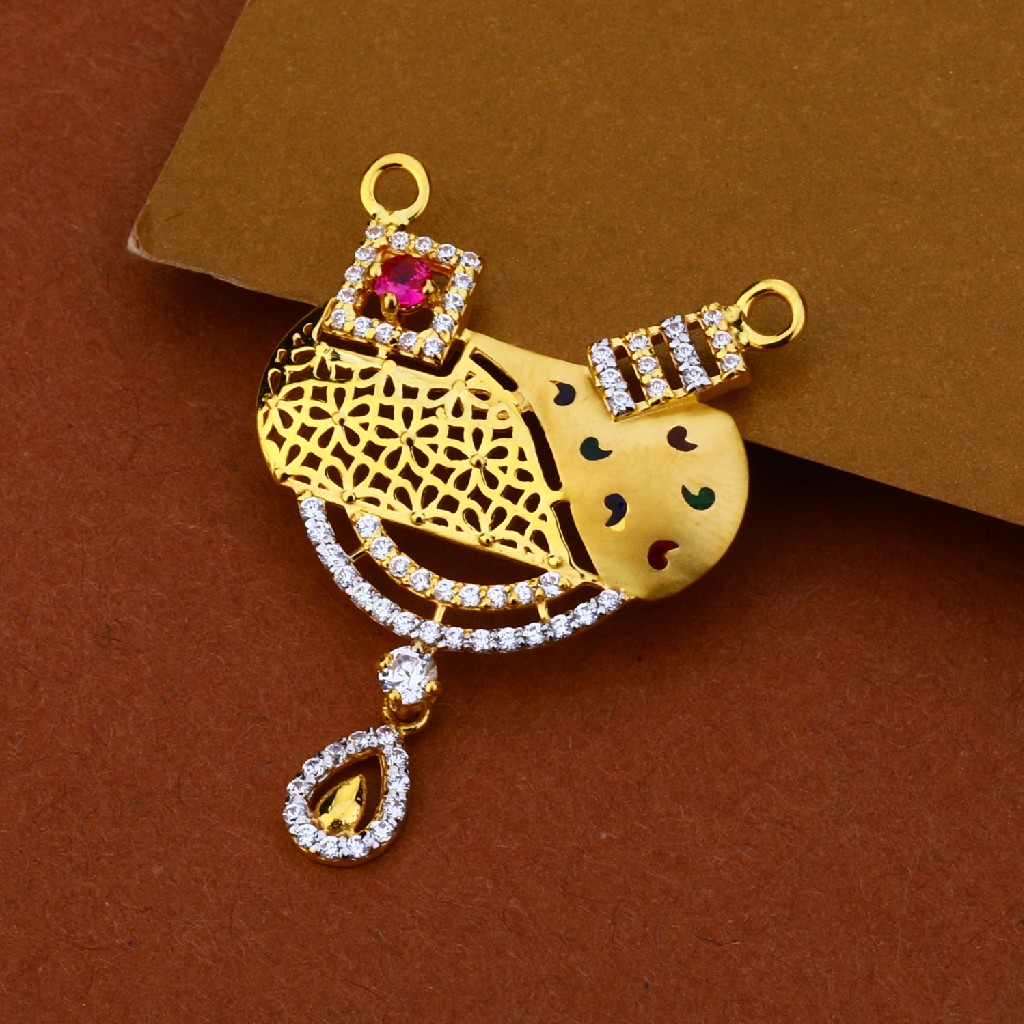 916 Gold Color Gemstone Pendant MP122