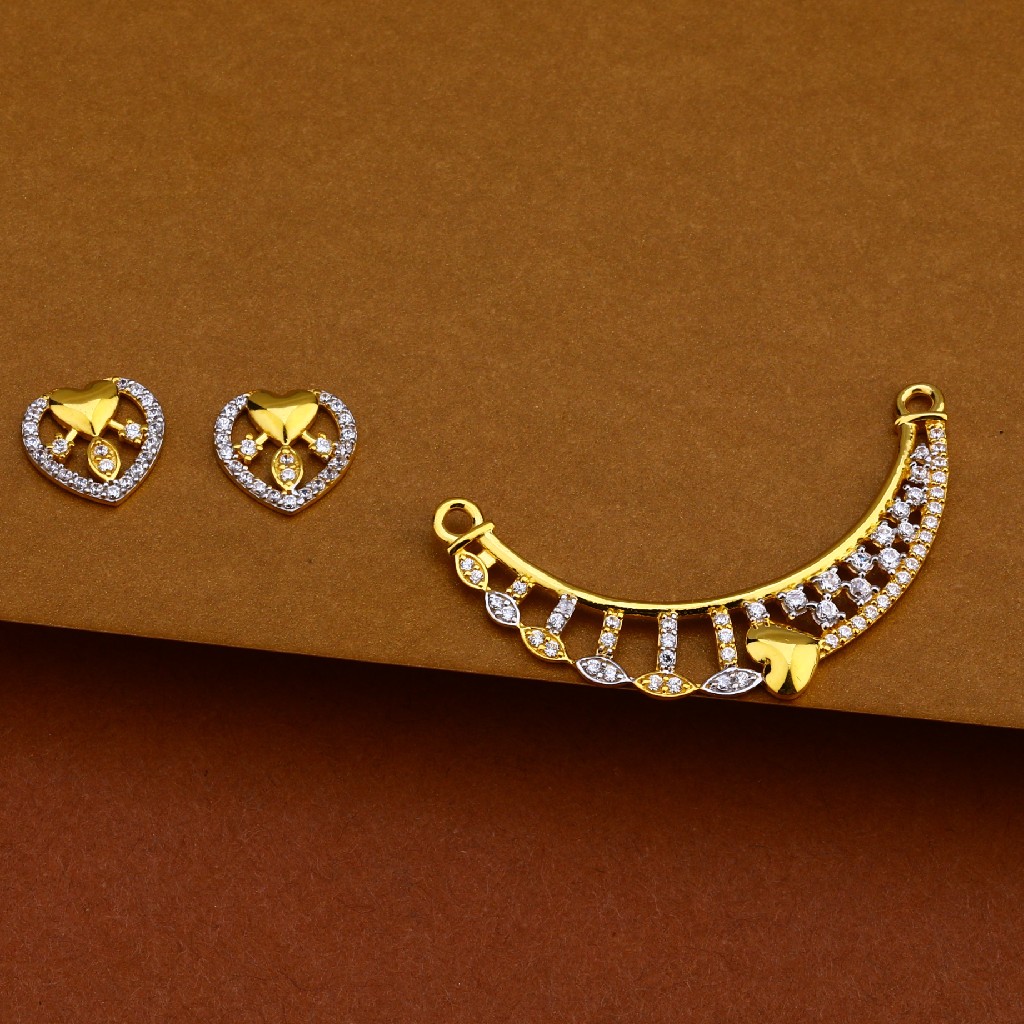 916 Gold Cz Diamond Mangalsutra Pendant MP124