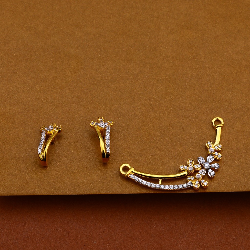 916 Gold Exclusive Cz Mangalsutra Pendant MP154