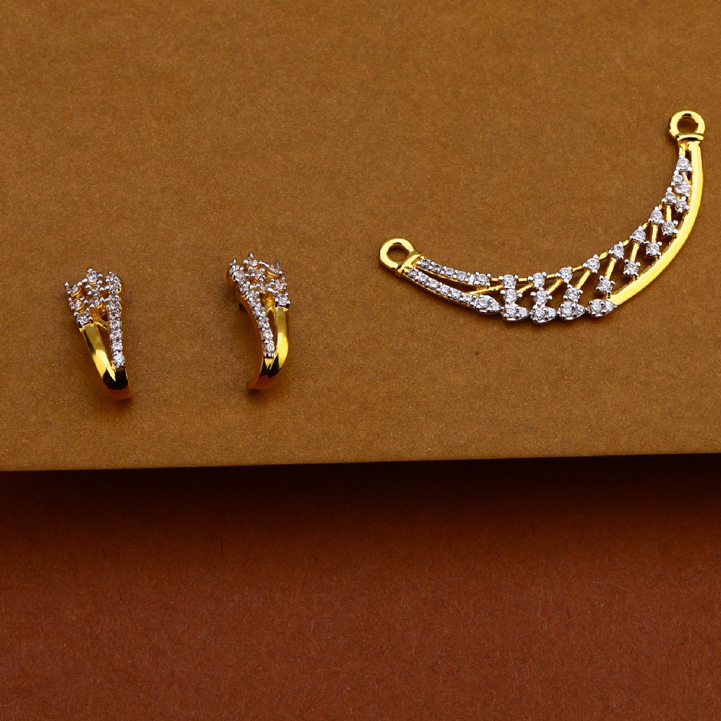 916 Gold Cz Fancy Mangalsutra Pendant MP158