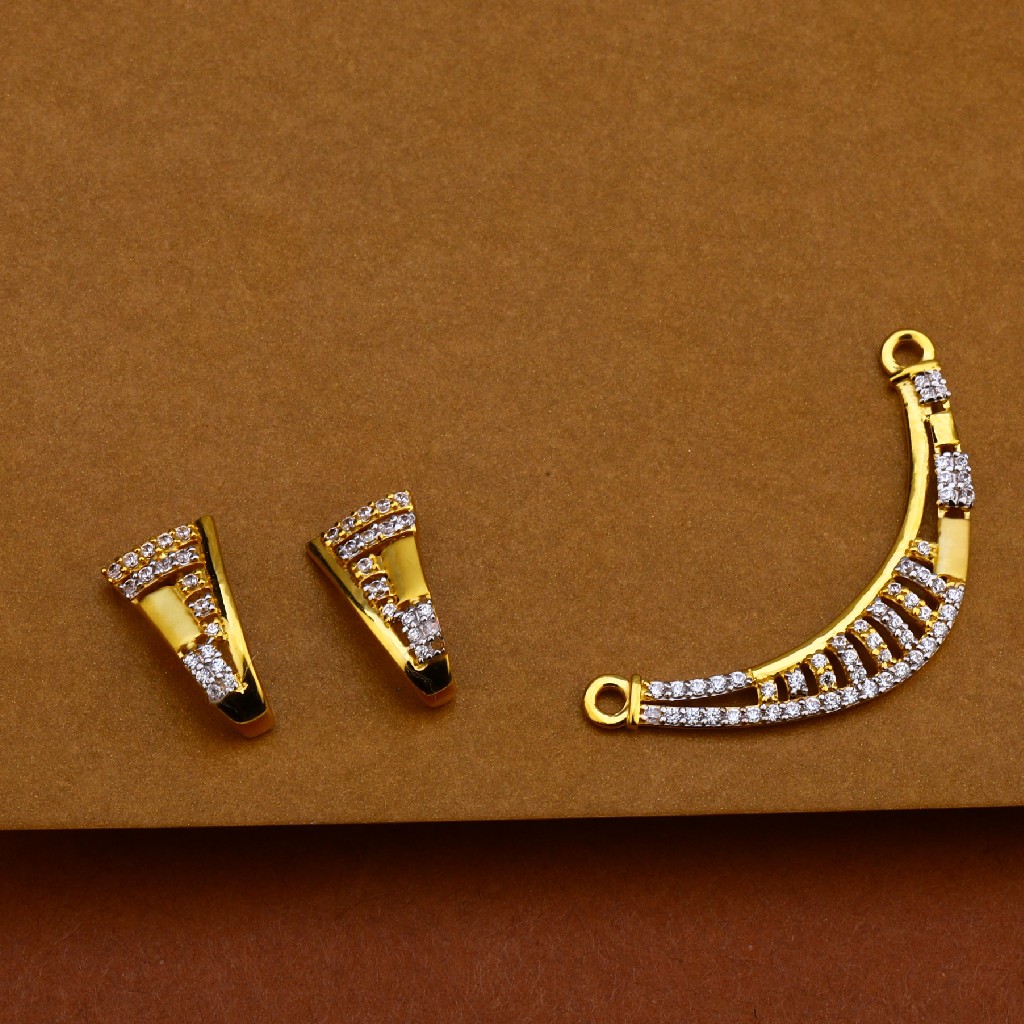 22ct Gold cz Classic Pendant MP170