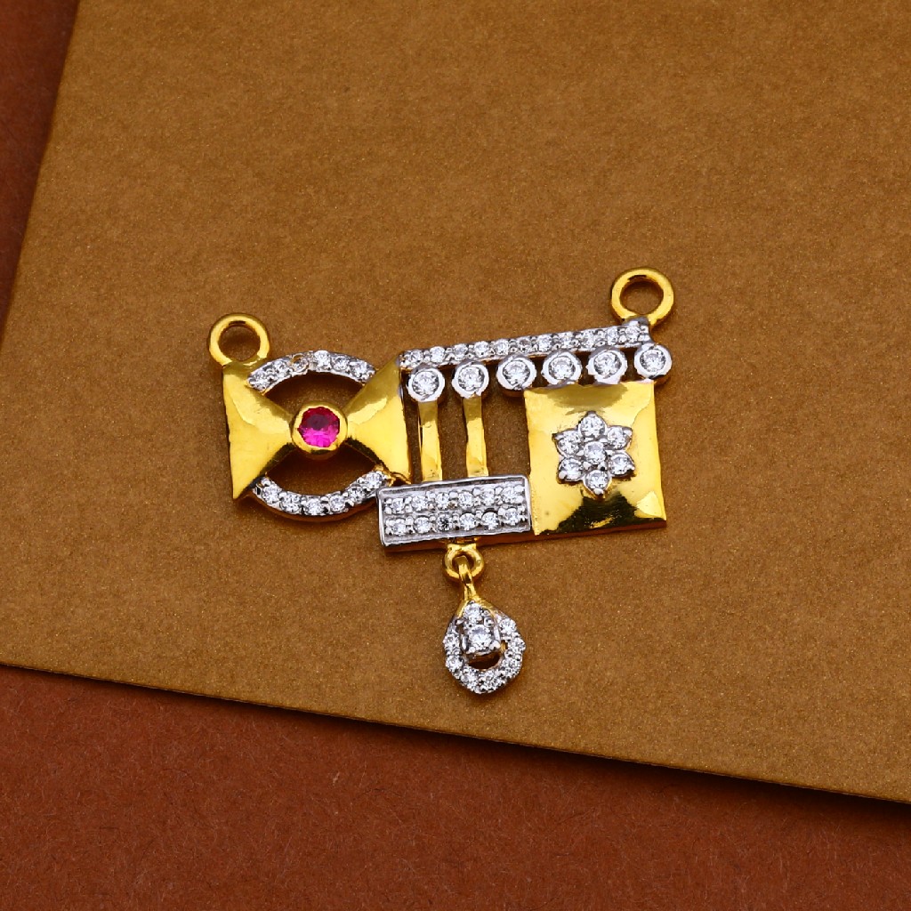 22ct Gold Cz Designer Mangalsutra Pendant MP193