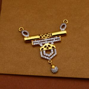 916 Gold Designer Cz Mangalsutra Pendant MP196