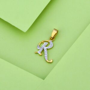 916 Gold Cz Letter Pendant LP17