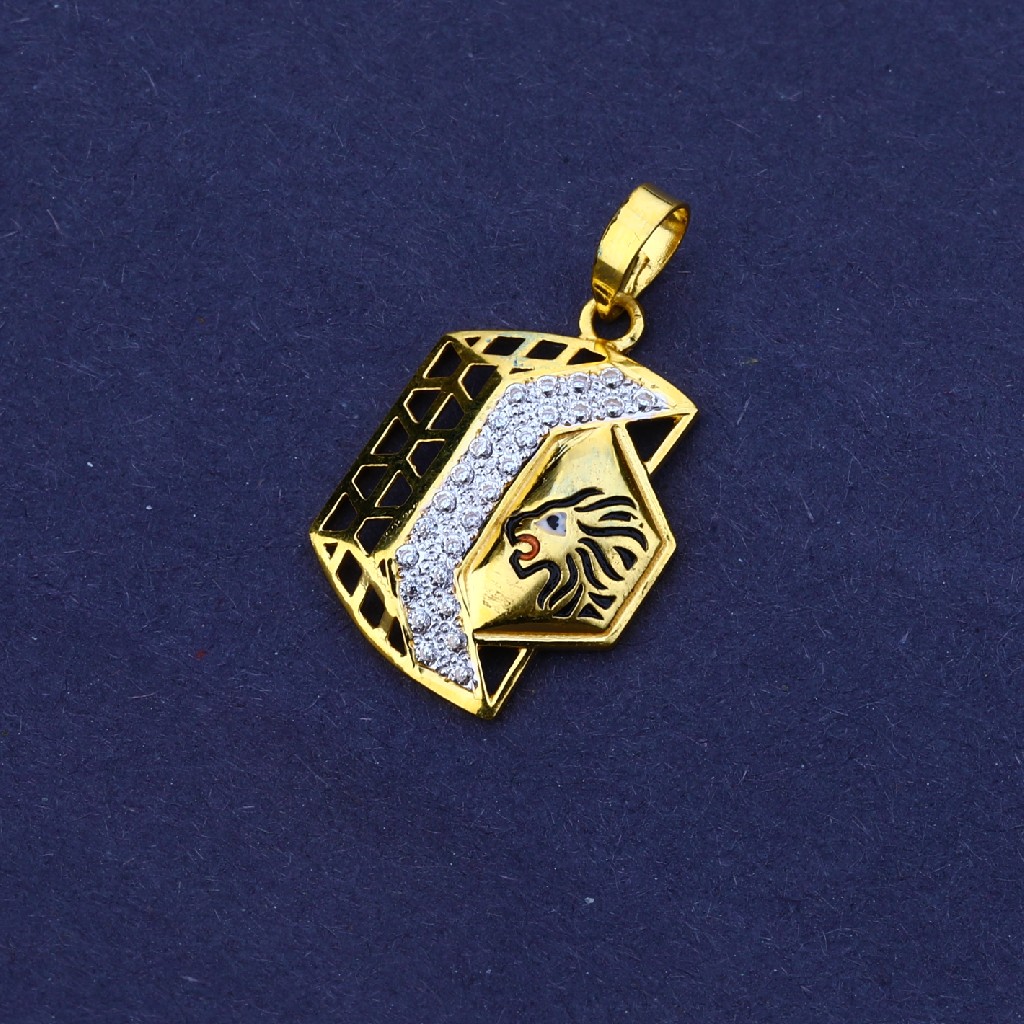 916 Gold Cz Classic Men's Pendant MFP14